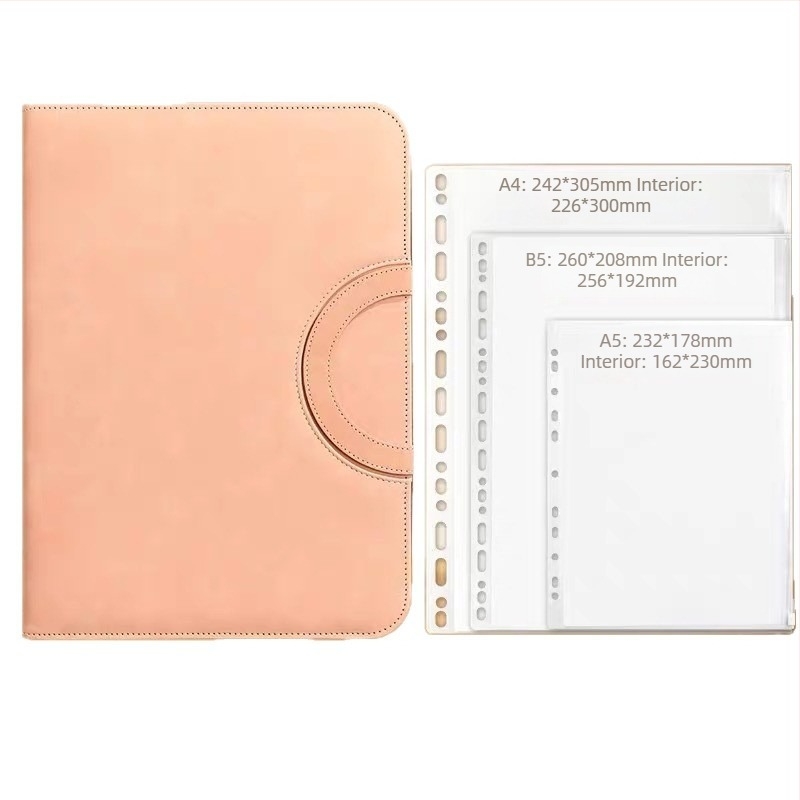 Mapă de documente A4 cu fermoar Baiheng, model A4-id storage book, PU, grosime 3.5 cm, 12 pagini