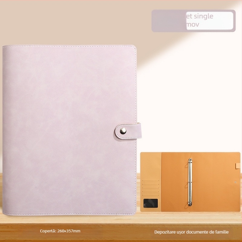 Mapă de documente A4 cu fermoar Baiheng, model A4-id storage book, PU, grosime 3.5 cm, 12 pagini