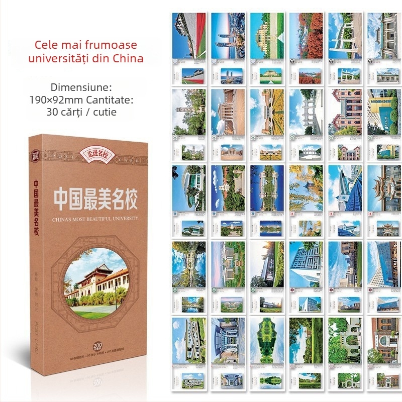 XIAOZ set de 30 cărți de felicitare — stil pastoral, carduri albe, imprimare, inspiraționale pentru elevii la începutul sezonului de admitere la universitate, cu școli renumite