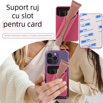 Suport pentru telefon cu slot pentru card și suport pentru ruj/balsam de buze