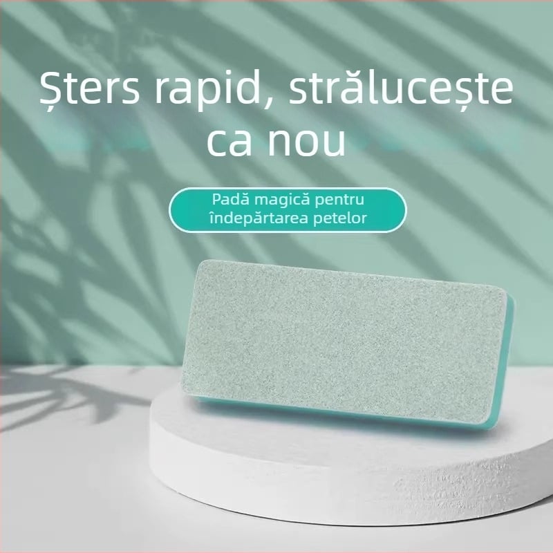 Șervețel dublu față pentru curățarea pereților interiori din sticlă ai rezervorului; elimină depunerile de calcar, urmele de apă și petele; sigur pentru rezervoare; uz casnic; lansat în 2024