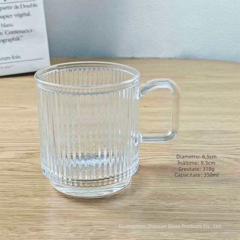 Pahar de periuță de dinți din sticlă pentru cupluri - rotund, design modern minimalist, structură dintr-un singur strat, pentru periajul dinților