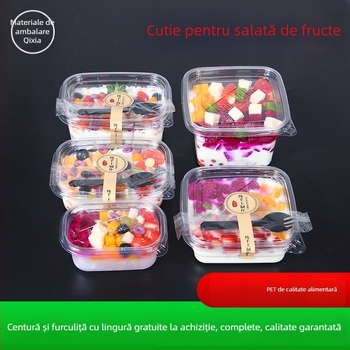Cutie de fructe PET de unică folosință cu capac – plastic alimentar, transparent, 280ml/483ml/709ml