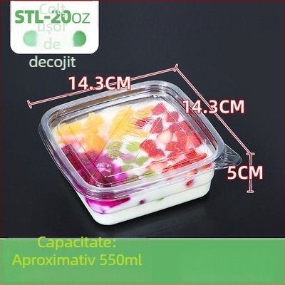 Cutie de fructe PET de unică folosință cu capac – plastic alimentar, transparent, 280ml/483ml/709ml