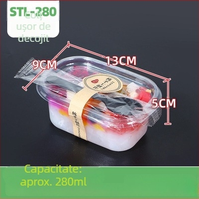 Cutie de fructe PET de unică folosință cu capac – plastic alimentar, transparent, 280ml/483ml/709ml