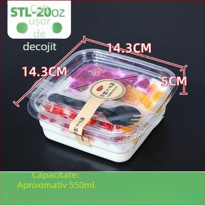 Cutie de fructe PET de unică folosință cu capac – plastic alimentar, transparent, 280ml/483ml/709ml
