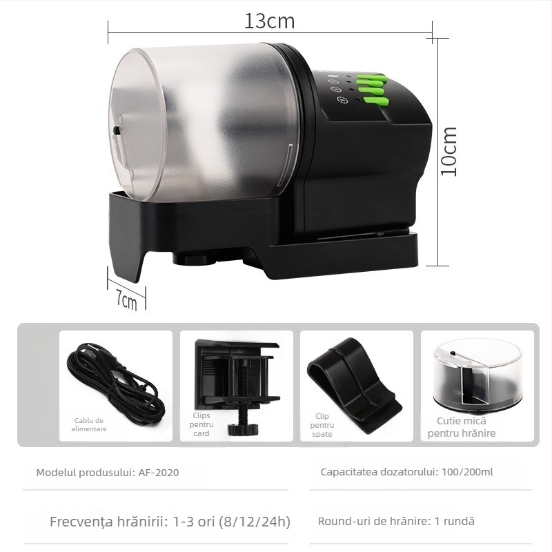 Risheng AF2009D Alimentator auto pentru acvariu cu temporizare — Plastic, pachet 24, pentru pești ornamentali