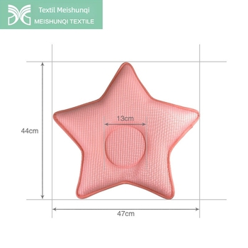 Pernă de bebeluș 3D din plasă, în formă de stea cu cinci colțuri, umplutură din fibre de poliester, țesătură poliester, respirabilă și lavabilă