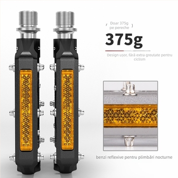 Pedale ROCES din aluminiu pentru bicicletă de șosea cu reflector