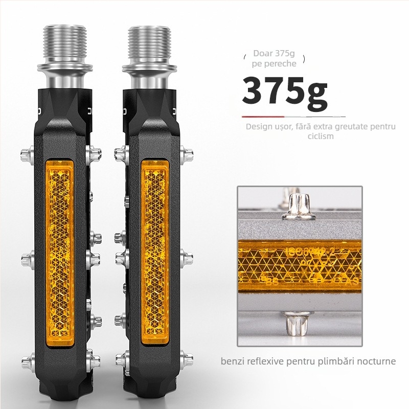Pedale ROCES din aluminiu pentru bicicletă de șosea cu reflector
