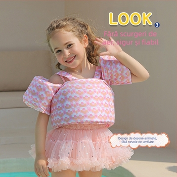 Set de plutire pentru copii cu inele pentru mâini și vestă plutitoare – imprimeu, material twill de înaltă precizie și bumbac plutant
