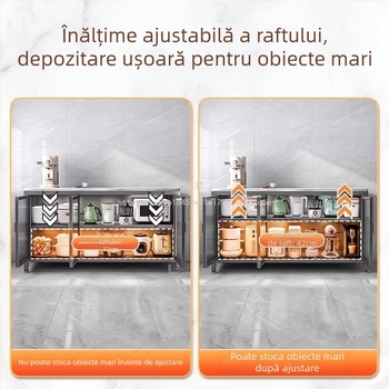 Yijun dulap de bucătărie multifuncțional din oțel-carbon, autoportant, cu raft pentru cuptorul cu microunde