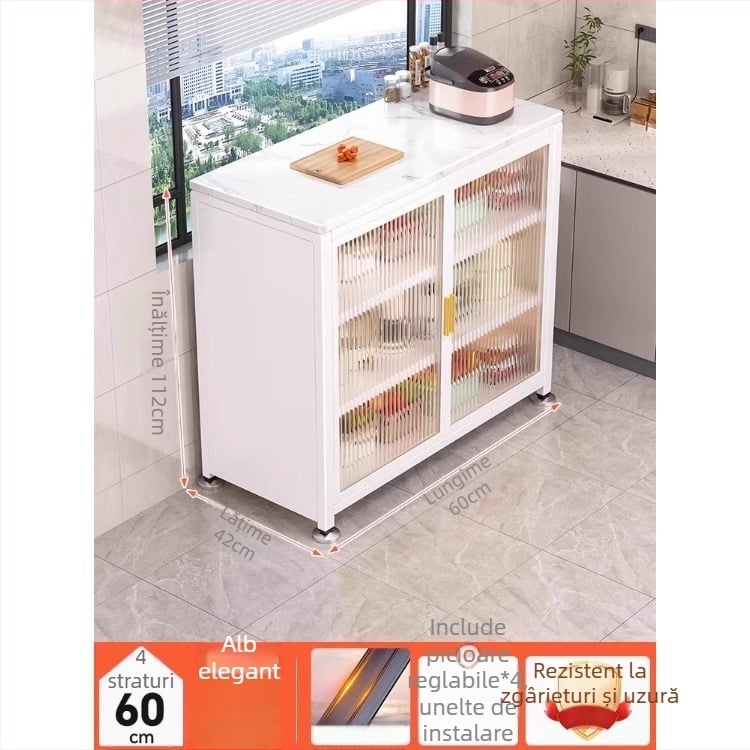 Yijun dulap de bucătărie multifuncțional din oțel-carbon, autoportant, cu raft pentru cuptorul cu microunde