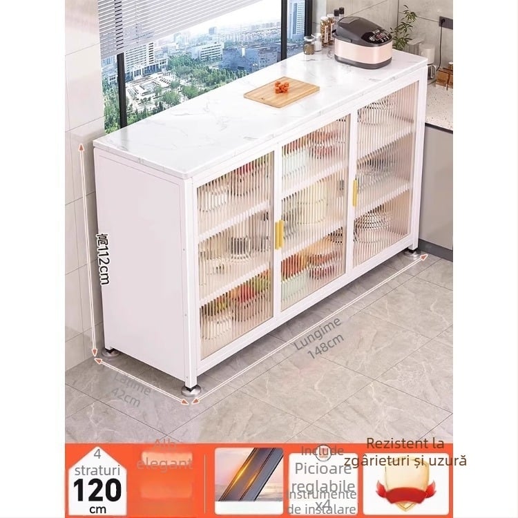 Yijun dulap de bucătărie multifuncțional din oțel-carbon, autoportant, cu raft pentru cuptorul cu microunde