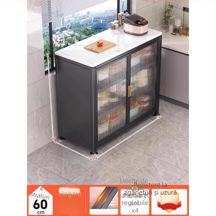 Yijun dulap de bucătărie multifuncțional din oțel-carbon, autoportant, cu raft pentru cuptorul cu microunde