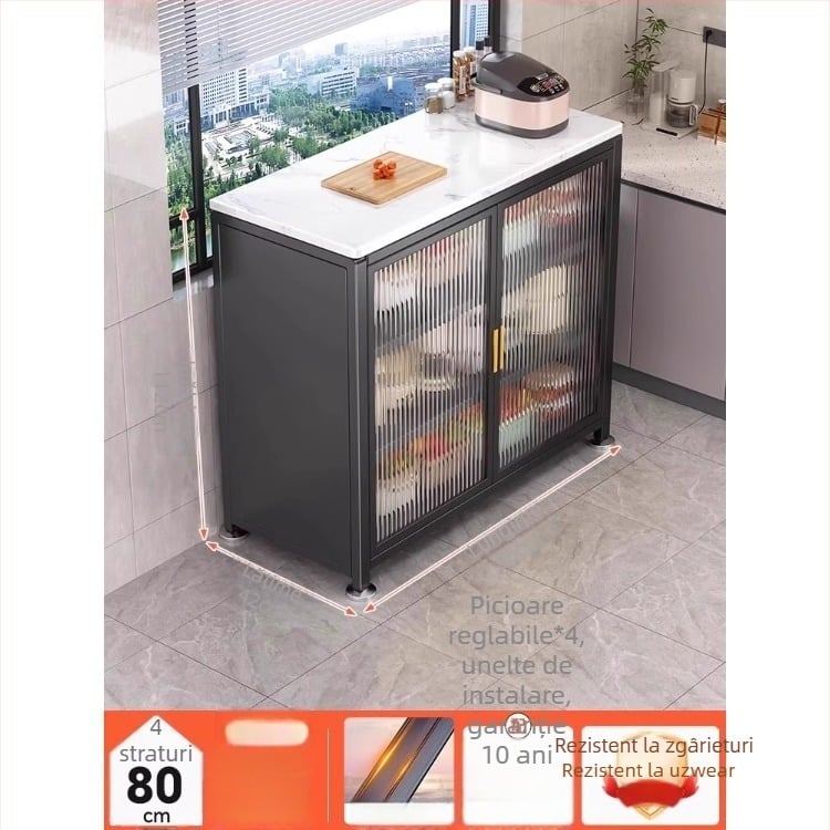 Yijun dulap de bucătărie multifuncțional din oțel-carbon, autoportant, cu raft pentru cuptorul cu microunde