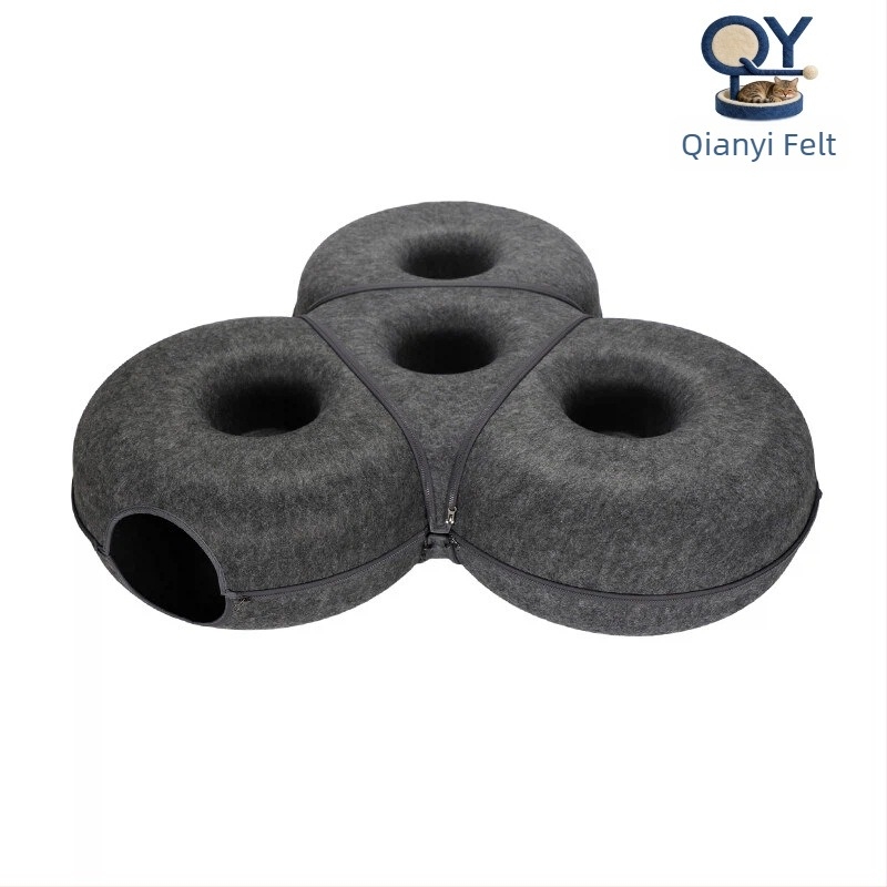 Cuib pentru pisici cu tunel - căldură pentru toate sezoanele, utilizare în interior și exterior