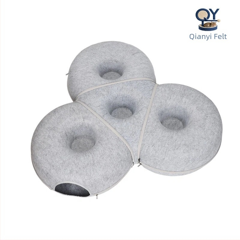 Cuib pentru pisici cu tunel - căldură pentru toate sezoanele, utilizare în interior și exterior