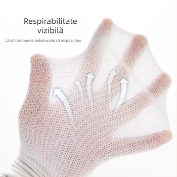 Șosete sportive pentru copii, vară, subțiri, cu tub înalt, tricot cu plasă, 80% bumbac, potrivite pentru 3–8 ani.