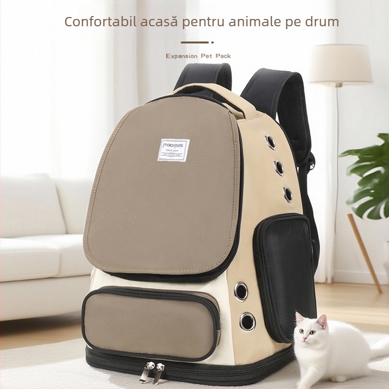 Rucsac pentru animale de companie (pisici și câini), nylon, capacitate medie, model solid, origine Hebei