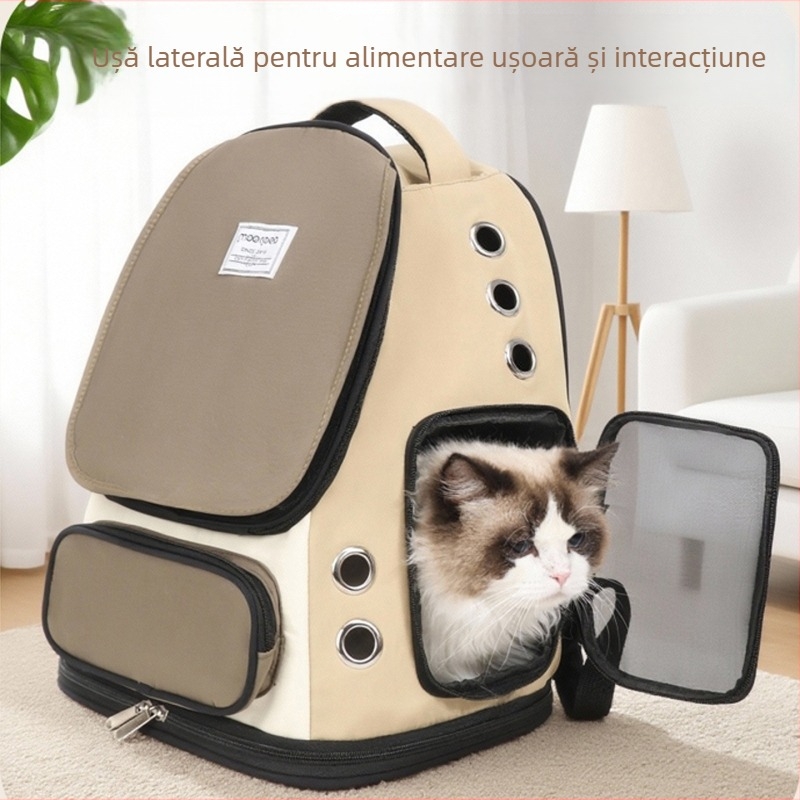 Rucsac pentru animale de companie (pisici și câini), nylon, capacitate medie, model solid, origine Hebei