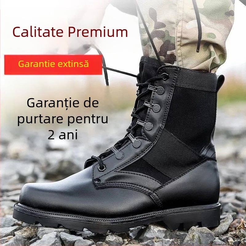 Ghete înalte din piele, cu partea superioară din plasă, impermeabile, talpă EVA, unisex