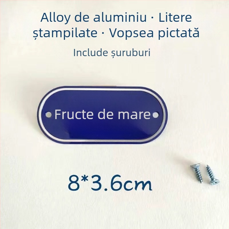 Set de etichete de bucătărie din aliaj de aluminiu pentru clasificarea alimentelor crude și gătite, etichete autoadezive cu finisaj de vopsire la cuptor, destinat școlilor, spitalelor, hotelurilor și centrelor comerciale. Origine: Wenzhou, China