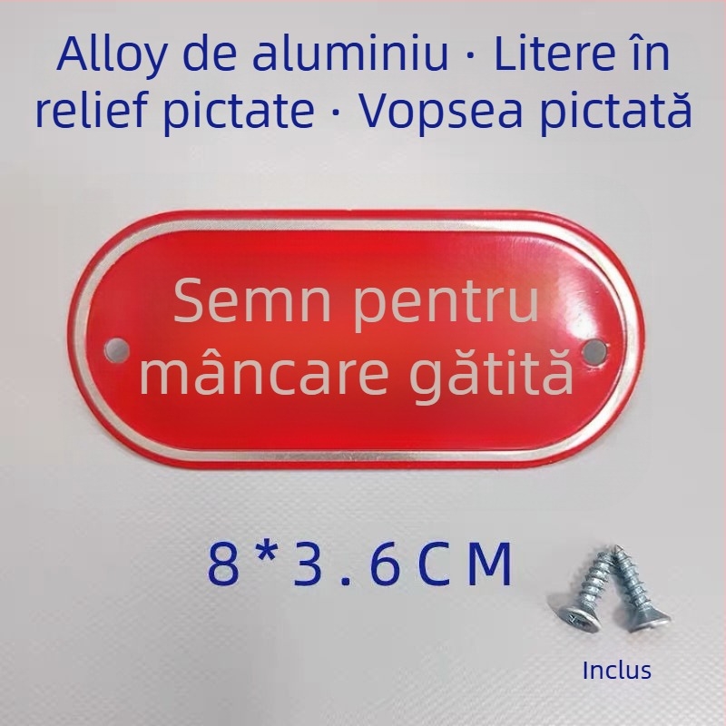 Set de etichete de bucătărie din aliaj de aluminiu pentru clasificarea alimentelor crude și gătite, etichete autoadezive cu finisaj de vopsire la cuptor, destinat școlilor, spitalelor, hotelurilor și centrelor comerciale. Origine: Wenzhou, China