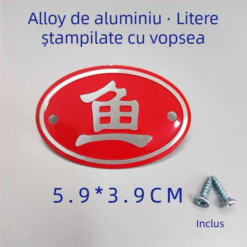 Set de etichete de bucătărie din aliaj de aluminiu pentru clasificarea alimentelor crude și gătite, etichete autoadezive cu finisaj de vopsire la cuptor, destinat școlilor, spitalelor, hotelurilor și centrelor comerciale. Origine: Wenzhou, China