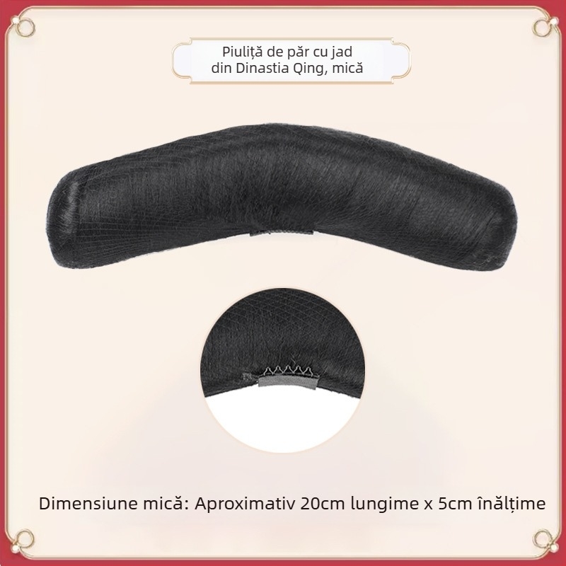 Perucă în stil Qing dinastie pentru palat, cu diademă integrată, model Gege flag head, material: sârmă rezistentă la temperaturi înalte, lungime: scurtă, stil: lux ușor.