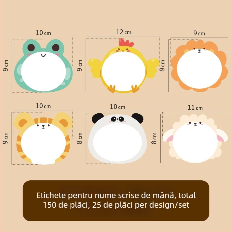 Hârtie etichetă cu nume pentru haine – nume scris de mână, stil drăguț, imprimare, Adeziv: Da