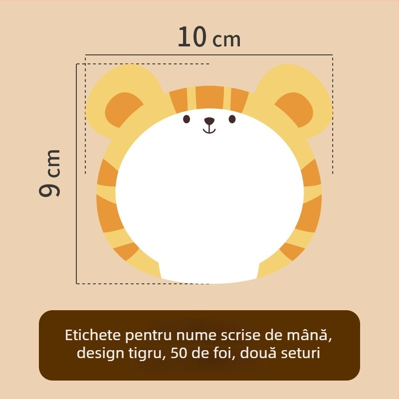 Hârtie etichetă cu nume pentru haine – nume scris de mână, stil drăguț, imprimare, Adeziv: Da