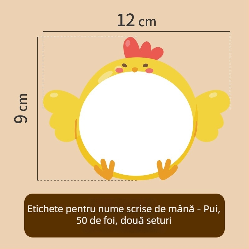Hârtie etichetă cu nume pentru haine – nume scris de mână, stil drăguț, imprimare, Adeziv: Da