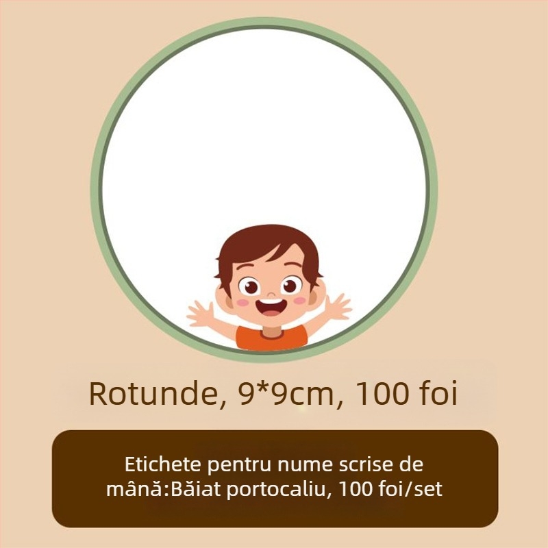 Hârtie etichetă cu nume pentru haine – nume scris de mână, stil drăguț, imprimare, Adeziv: Da