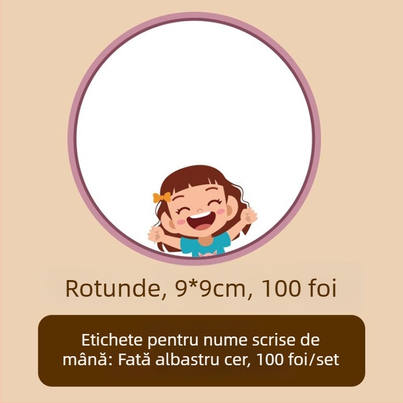 Hârtie etichetă cu nume pentru haine – nume scris de mână, stil drăguț, imprimare, Adeziv: Da
