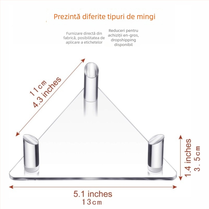 Pinxu suport acrilic de afișaj pentru mingi de baschet, fotbal, volei, rugby și bowling – raft de afișaj triunghiular transparent, Model CY-66002-3
