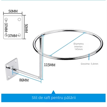 Suport de perete din fier pentru mingi, cârlig unic, design modern minimalist, încărcare maximă 5 kg, potrivit pentru mingi de baschet și fotbal