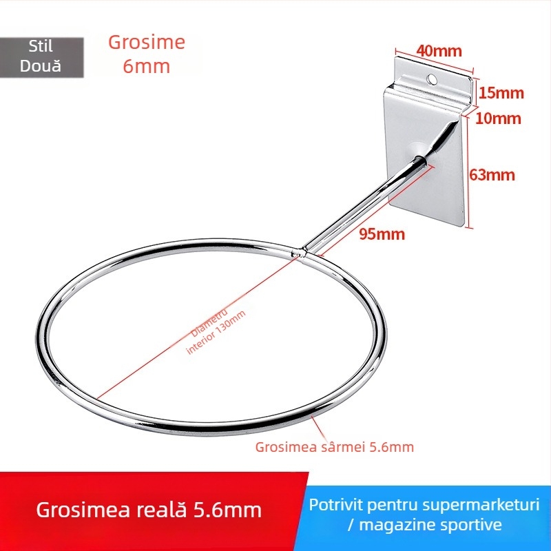 Lijian Suport metal pentru mingi, cârlig unic, design modern minimalist, capacitate 5 kg