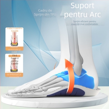 Whale Insole: talpă ortopedică integrală cu amortizor PU, suport arc TPU și placă de carbon, respirabilă, antibacteriană, absoarbe transpirația, pentru încălțăminte sport și baschet