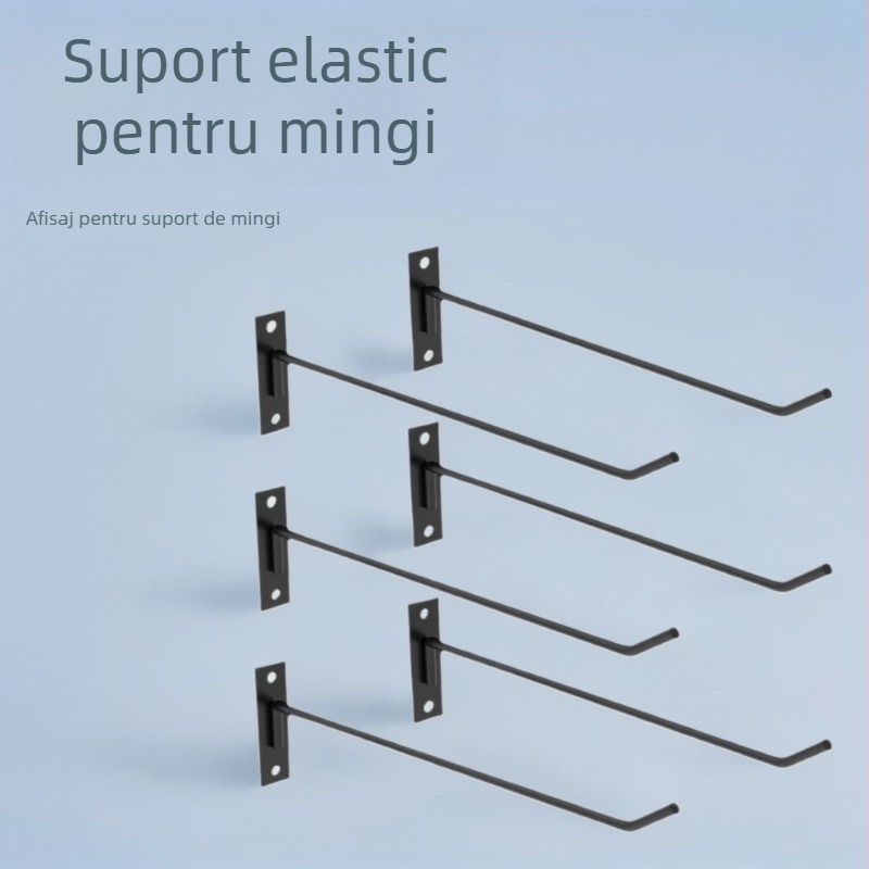 Suport de perete din metal pentru mingi — afișaj minimalist, 1 nivel, ambalaj 80 buc.