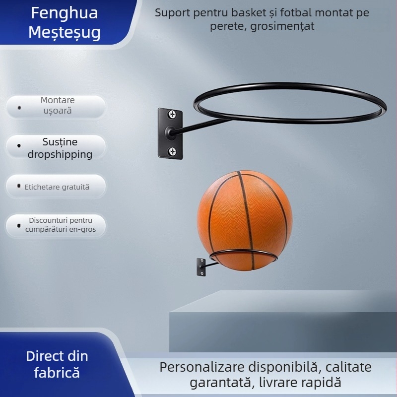 Raft metal pentru perete din fier, design simplu și modern, 1 etaj, montaj prin șuruburi, multifuncțional