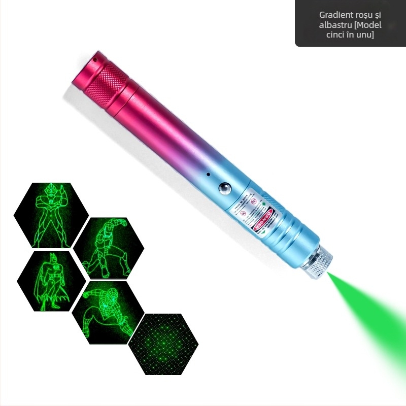 Stilou laser USB reîncărcabil, rază lungă, corp din aliaj de aluminiu, imprimare logo disponibil