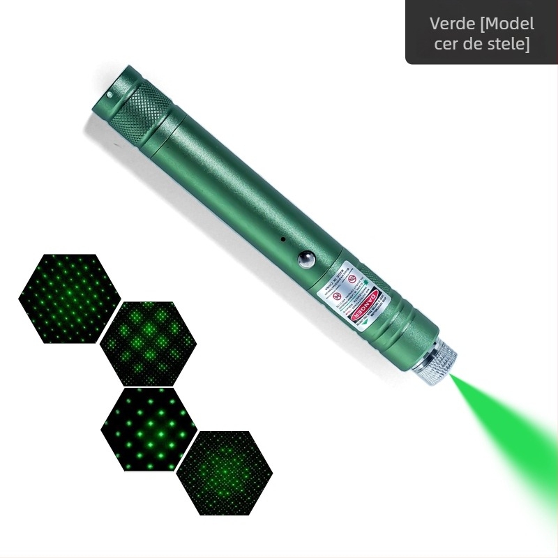 Stilou laser USB reîncărcabil, rază lungă, corp din aliaj de aluminiu, imprimare logo disponibil