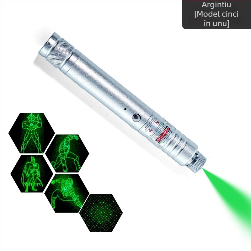 Stilou laser USB reîncărcabil, rază lungă, corp din aliaj de aluminiu, imprimare logo disponibil