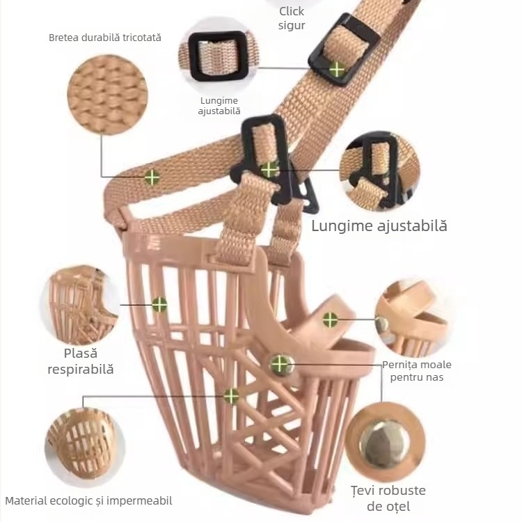 Botniță pentru câini - Material TPR, Protecție împotriva mușcăturilor, rosului și lătratului
