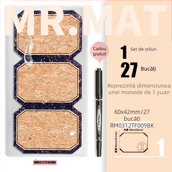 Etichetă din plută – autocolant, imprimată, stil coreean, impermeabilă pentru etichete de ulei esențial și etichetarea paharelor