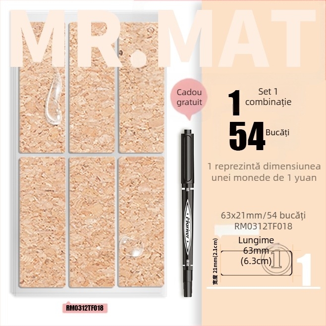 Etichetă din plută – autocolant, imprimată, stil coreean, impermeabilă pentru etichete de ulei esențial și etichetarea paharelor