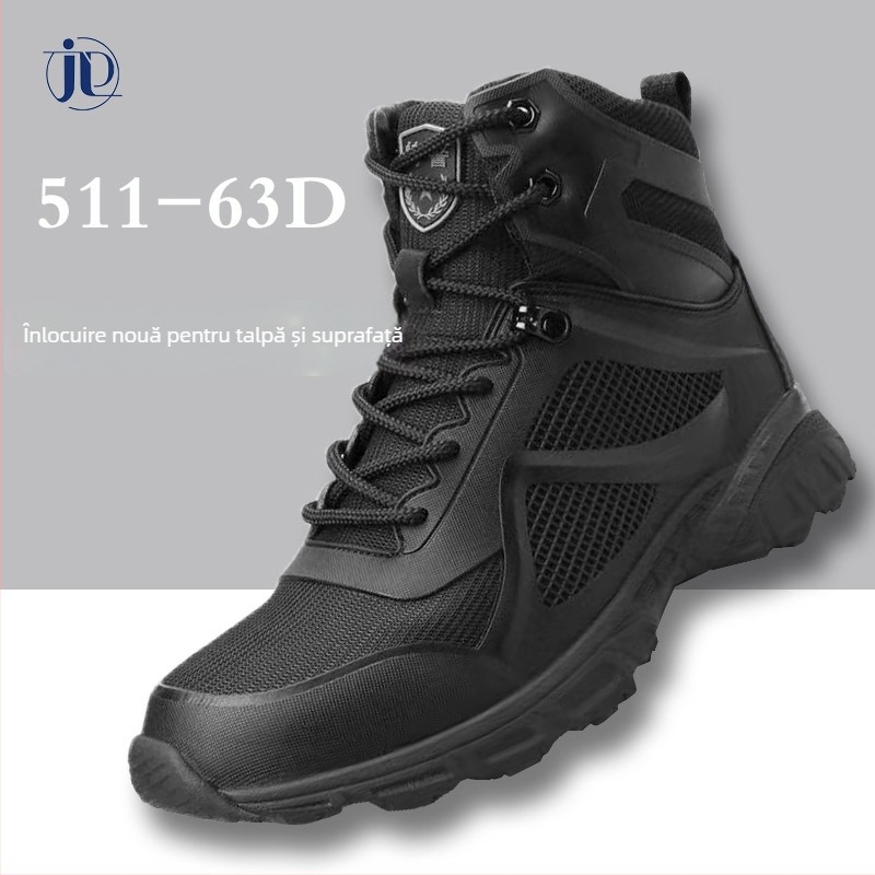 Ghete tactice pentru outdoor - înălțime mare, piele naturală, talpă Vibram, talpă intermediară EVA, interior AirTech, anti-derapare, absorbție șocuri