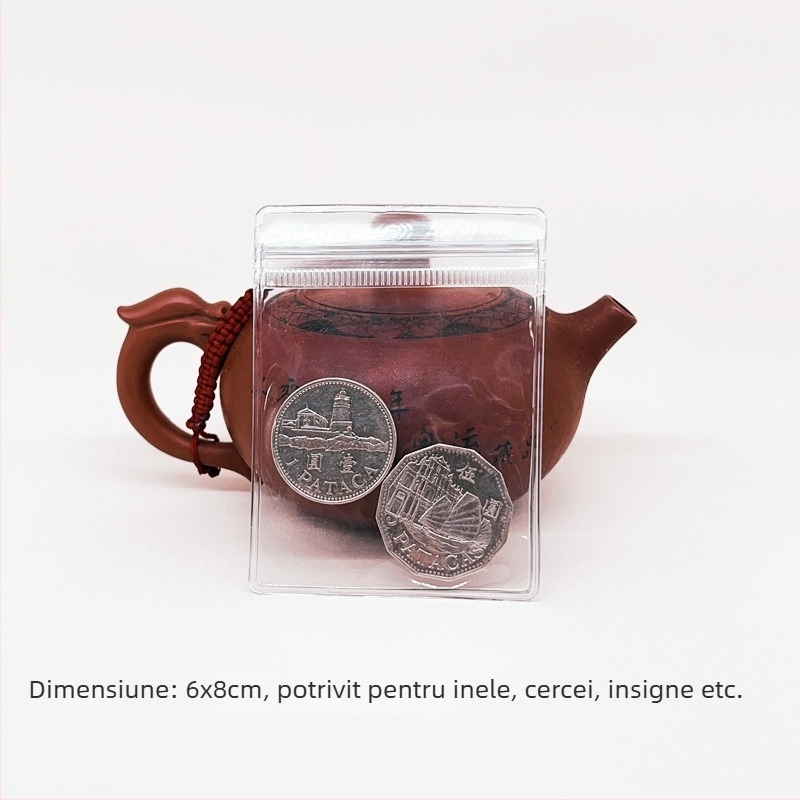 Pungă sigilată transparentă din PVC pentru depozitarea brățărilor și bijuteriilor, PVC anti-oxidant, material întărit, lungime sigilare 1–1,5 cm, origine: Wenzhou, Zhejiang