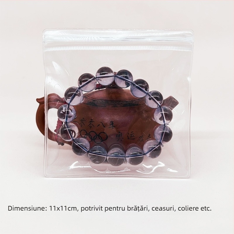 Pungă sigilată transparentă din PVC pentru depozitarea brățărilor și bijuteriilor, PVC anti-oxidant, material întărit, lungime sigilare 1–1,5 cm, origine: Wenzhou, Zhejiang